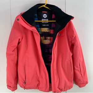 Roxy Bright Coral Ski/Snowboard Girls Jacket Size 14